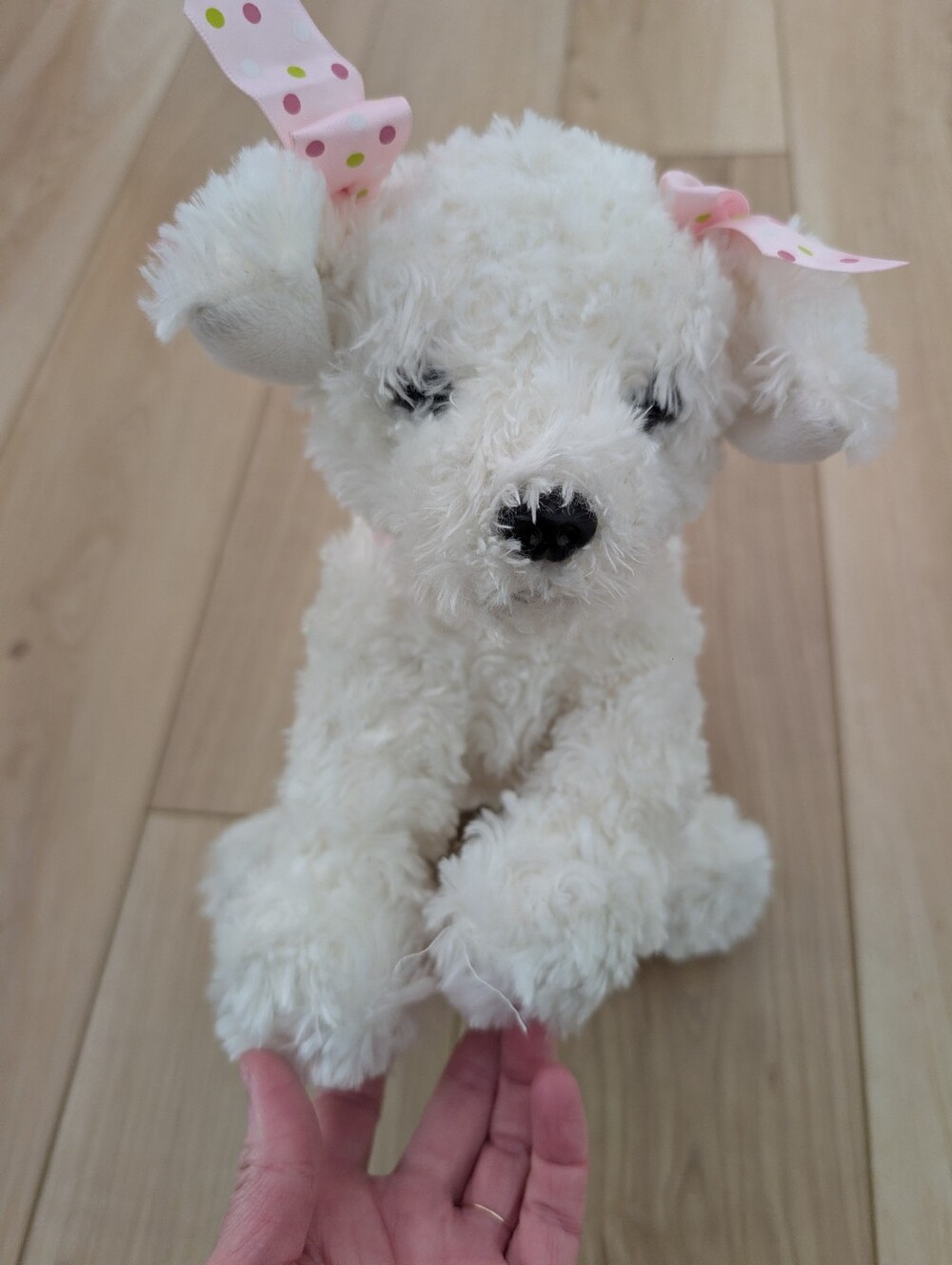 "Sassy" Bearington Collection White Stuffed Animal Dog